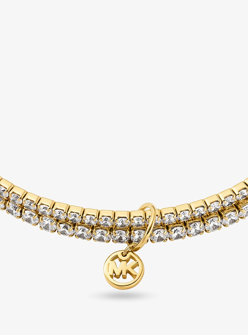 Bracciale tennis a doppio giro in ottone placcato in metallo prezioso in ORO | Michael Kors