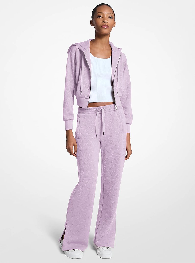 Pantalon tricot&eacute; en jacquard &agrave; logo in QUARTZ | Michael Kors