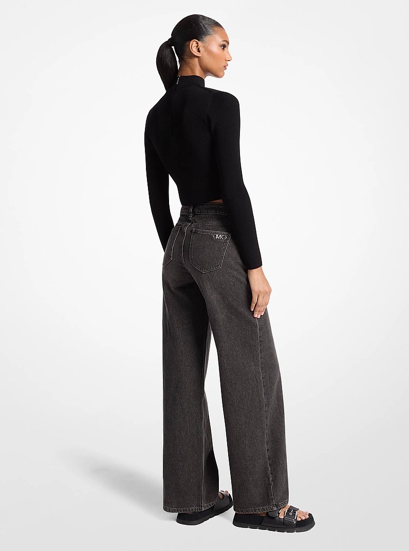 Wide-Leg Jeans in CHARCOAL | Michael Kors