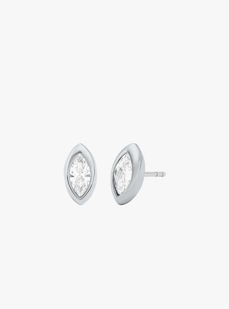 Marquise Cut Cubic Zirconia Stud Earrings in SILVER | Michael Kors