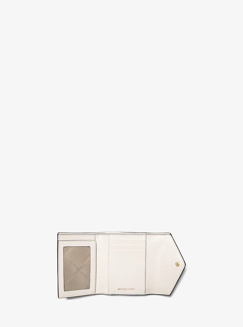 Carmen Medium Saffiano Leather Tri-Fold Envelope Wallet in LT CREAM | Michael Kors