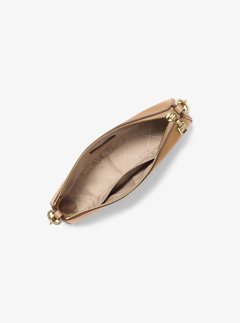 Empire Medium Leather Chain-Link Pochette in HUSK | Michael Kors