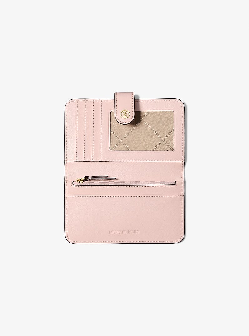 Jet Set Travel Medium Pebbled Leather Billfold Wallet in POWDER BLUSH | Michael Kors