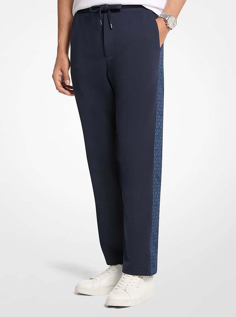 Cotton Blend Track Pants in MIDNIGHT | Michael Kors