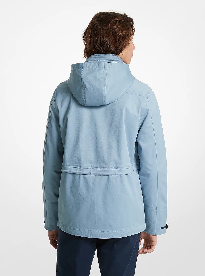 Stretch Cotton Hooded Field Jacket in CHAMBRAY | Michael Kors