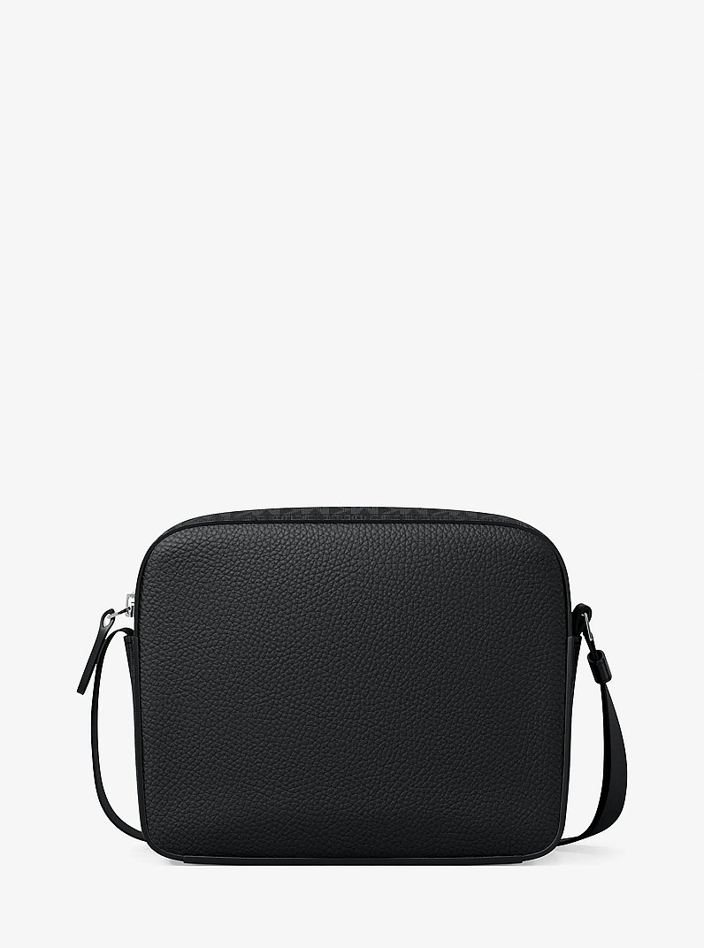 Sac &agrave; bandouli&egrave;re pour appareil photo Cooper de taille moyenne en cuir grain&eacute; et &agrave; logo Signature in NOIR | Michael Kors