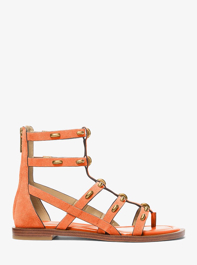 Noa Studded Suede Gladiator Sandal in MIMOSA | Michael Kors