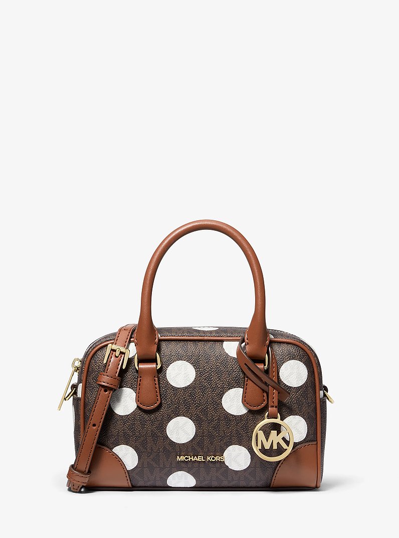 Bolso satchel Thompson extrapeque&ntilde;o con lunares y logotipo exclusivo in LUGGAGE | Michael Kors