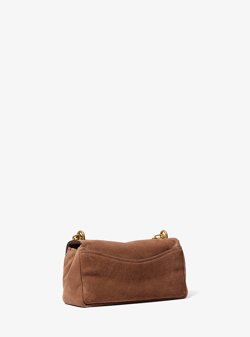 Bryant Small Suede Convertible Shoulder Bag in LUGGAGE | Michael Kors