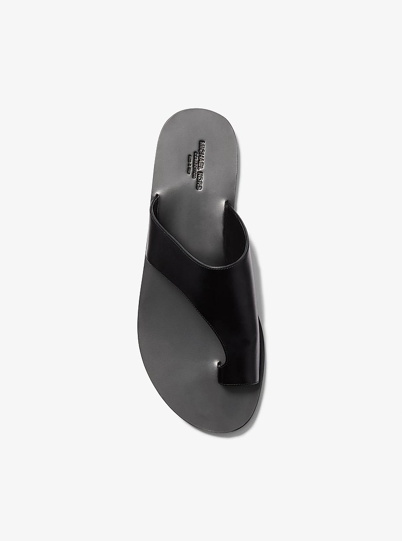 Nettuno Leather Thong Sandal in BLACK | Michael Kors