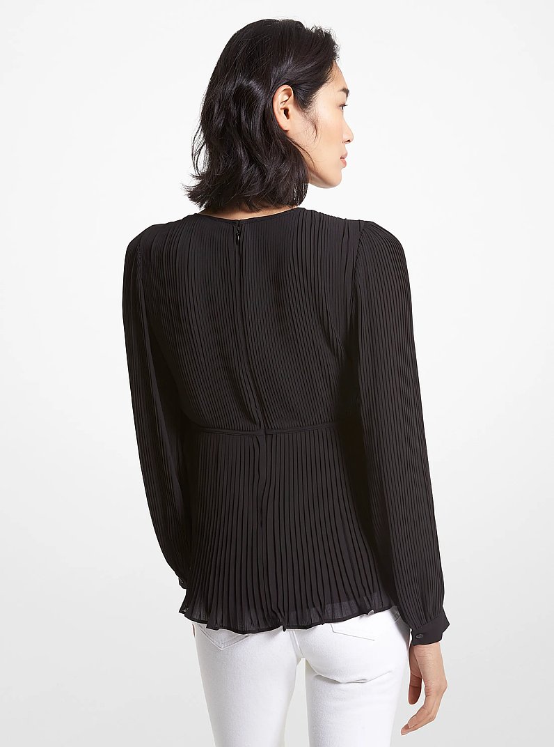 KALLMEYER/カルメイヤー　Pleats Blouse ブラック AMALIA BLOUSE — BLACK – Chelsea Mak Clothing