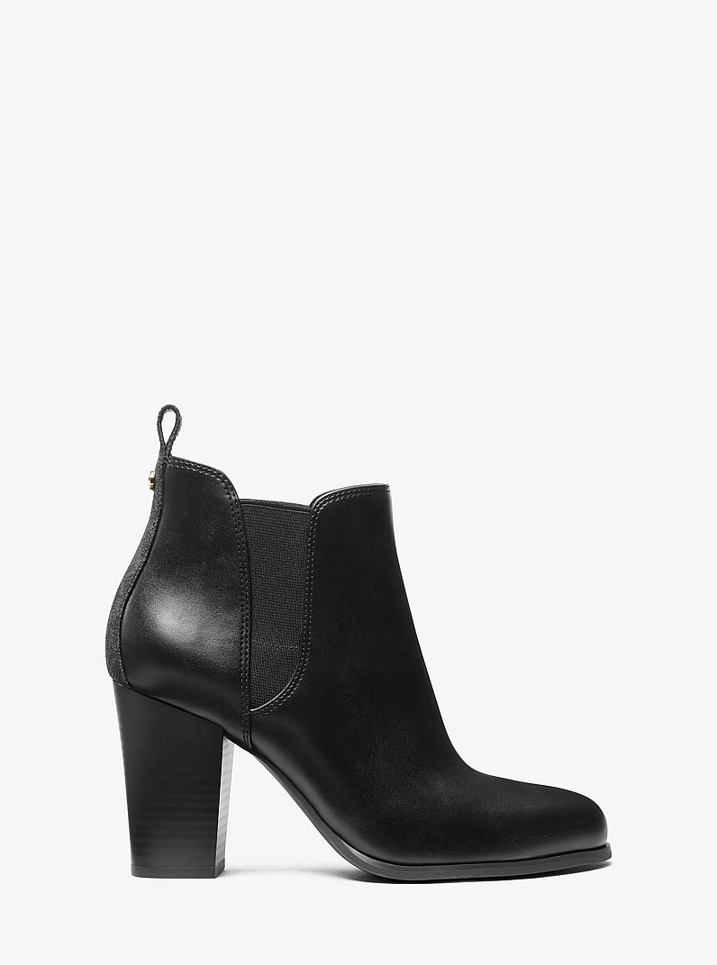 Evaline Signature Logo Trim Boot in BLACK | Michael Kors