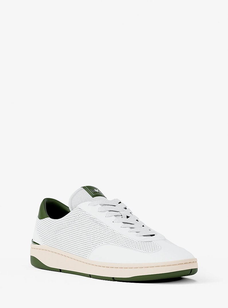 Wilton Perforated Leather Sneaker in EVERGREEN | Michael Kors