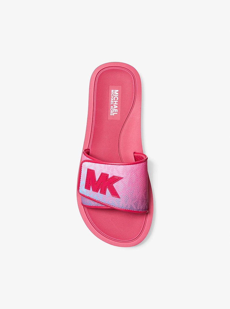 Palmer Ombr&eacute; Signature Logo Slide Sandal in DARK RASPBERRY MULTI | Michael Kors