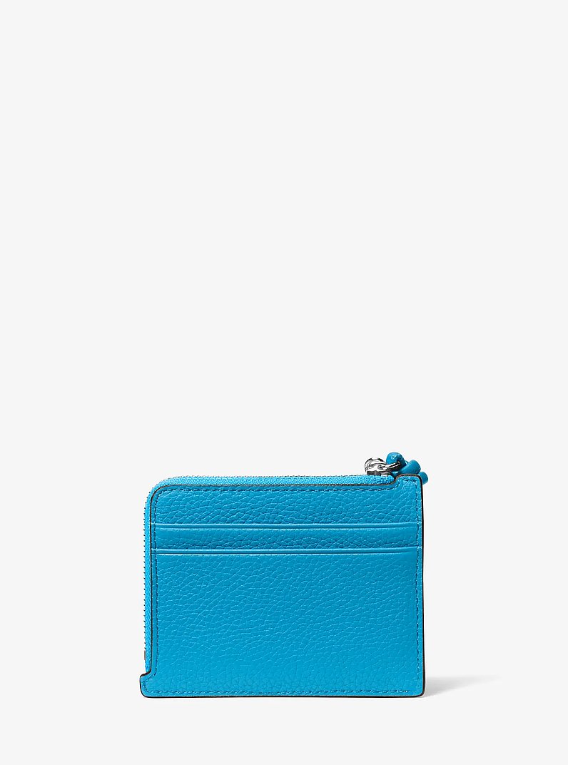 Porta carte di credito con cinturino da polso Jet Set piccolo in pelle martellata in BLU MILOS | Michael Kors