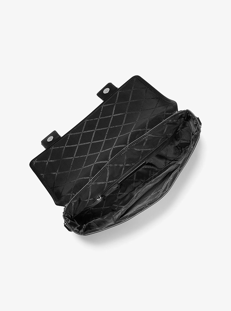 Colby Leather Messenger Bag in BLACK | Michael Kors