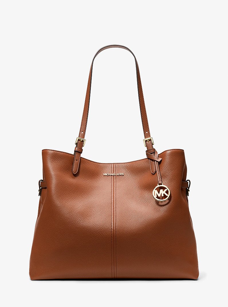 Borsa tote Lenox grande in pelle in CUOIO | Michael Kors