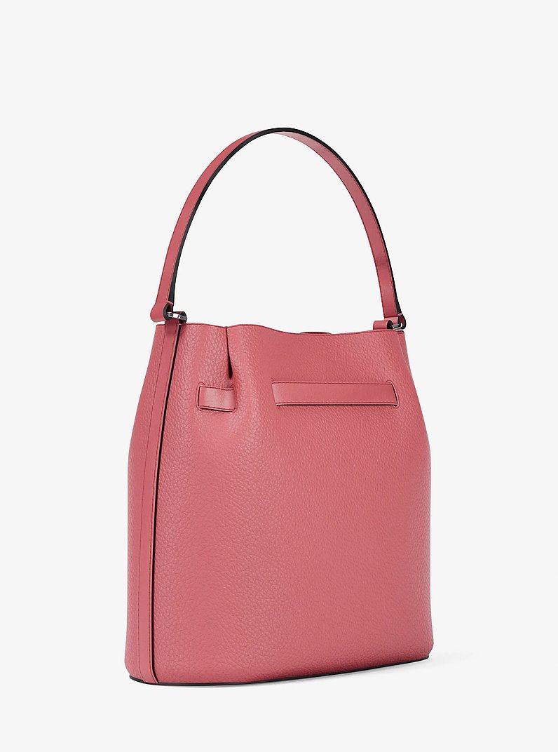 Carson Medium Pebbled Leather Convertible Bucket Crossbody Bag in HIBISCUS | Michael Kors
