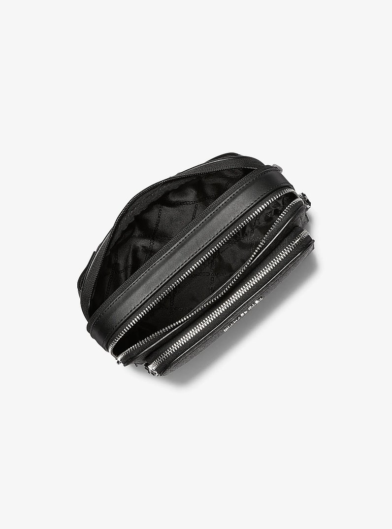 Ri&ntilde;onera bandolera Hudson peque&ntilde;a con logotipos in NEGRO | Michael Kors