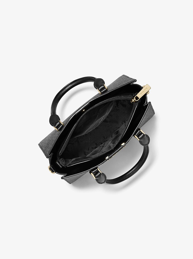Charlotte Small 2-in-1 Logo Satchel in BLACK - Sale | Michael Kors