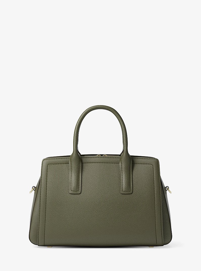 Laila Medium Leather Satchel in IVY | Michael Kors
