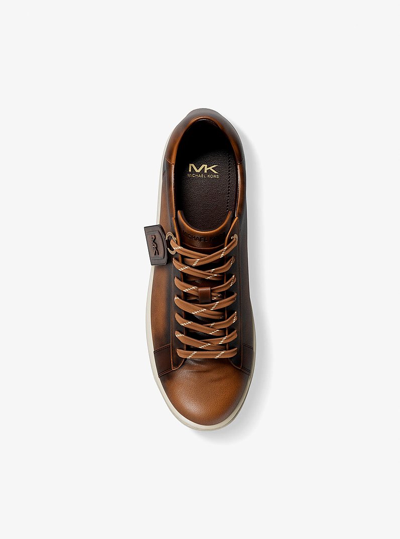 Jacob Burnished Sneaker in CHOCOLATE | Michael Kors