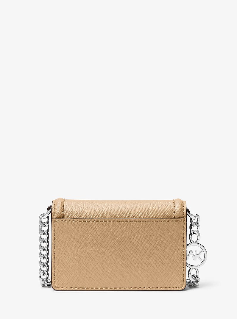Jet Set Micro Saffiano Leather Envelope Crossbody Bag in CAMEL | Michael Kors