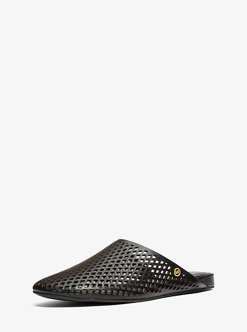 Cady Perforated Leather Mule in BLACK | Michael Kors