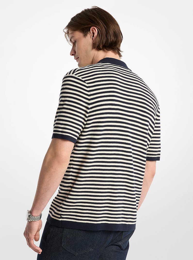 Striped Knit Shirt in LT CREAM | Michael Kors