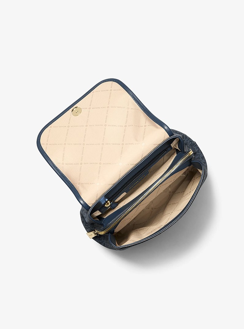 Harrison Medium Logo Backpack in ADMRL/PLBLUE | Michael Kors