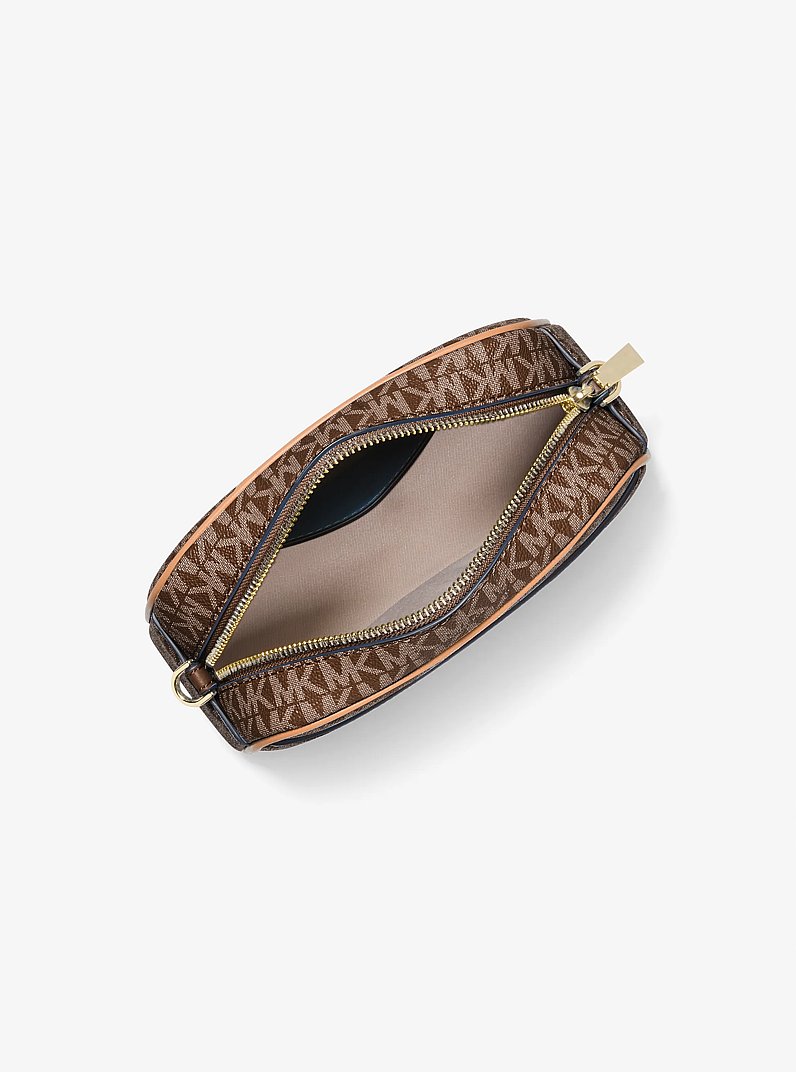 Petit sac &agrave; bandouli&egrave;re pour appareil photo Jet Set &agrave; logo Signature in BRONZE/NOISETTE | Michael Kors