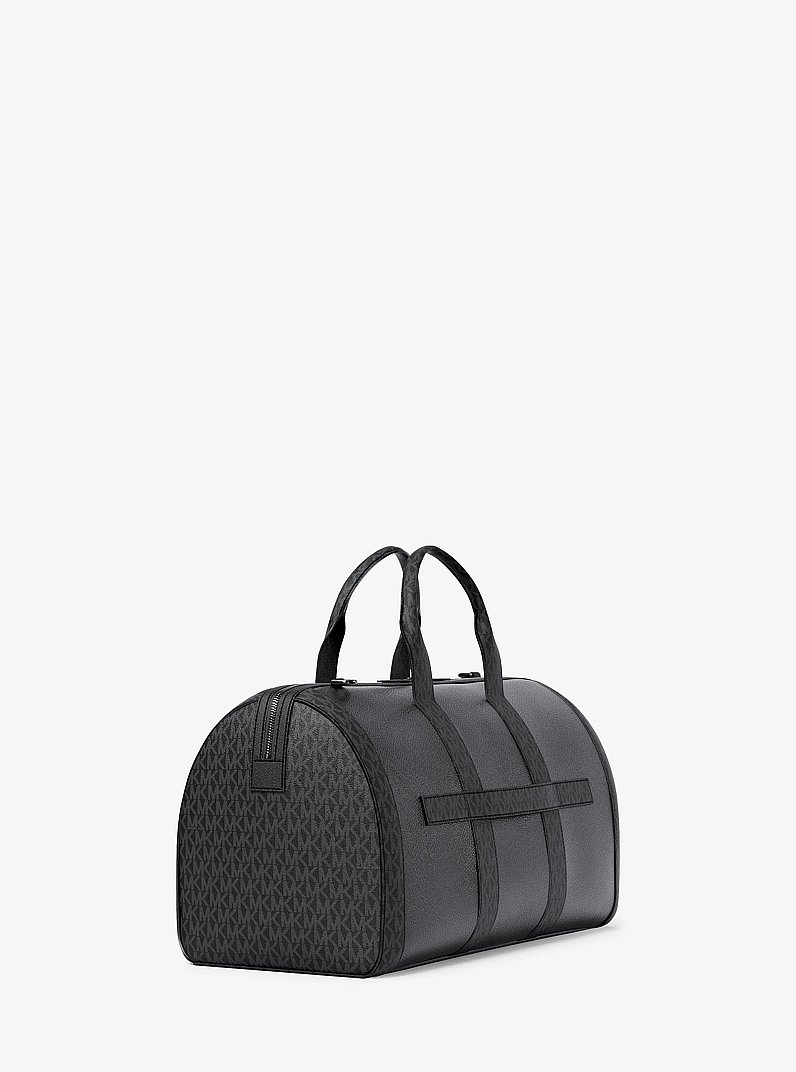 Cooper Pebbled Leather and Signature Logo Duffel Bag in BLACK | Michael Kors