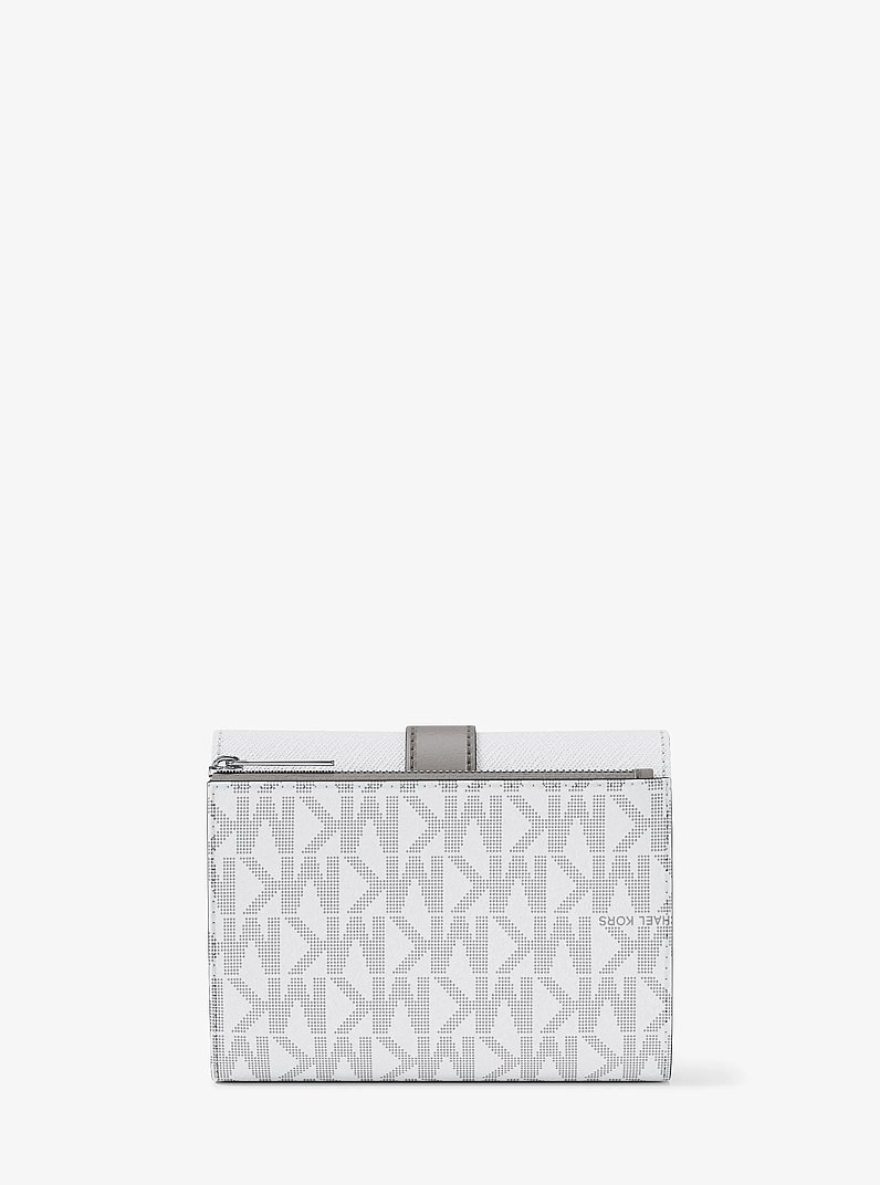 Greenwich Medium Signature Logo Trifold Wallet in OPTIC WHITE | Michael Kors