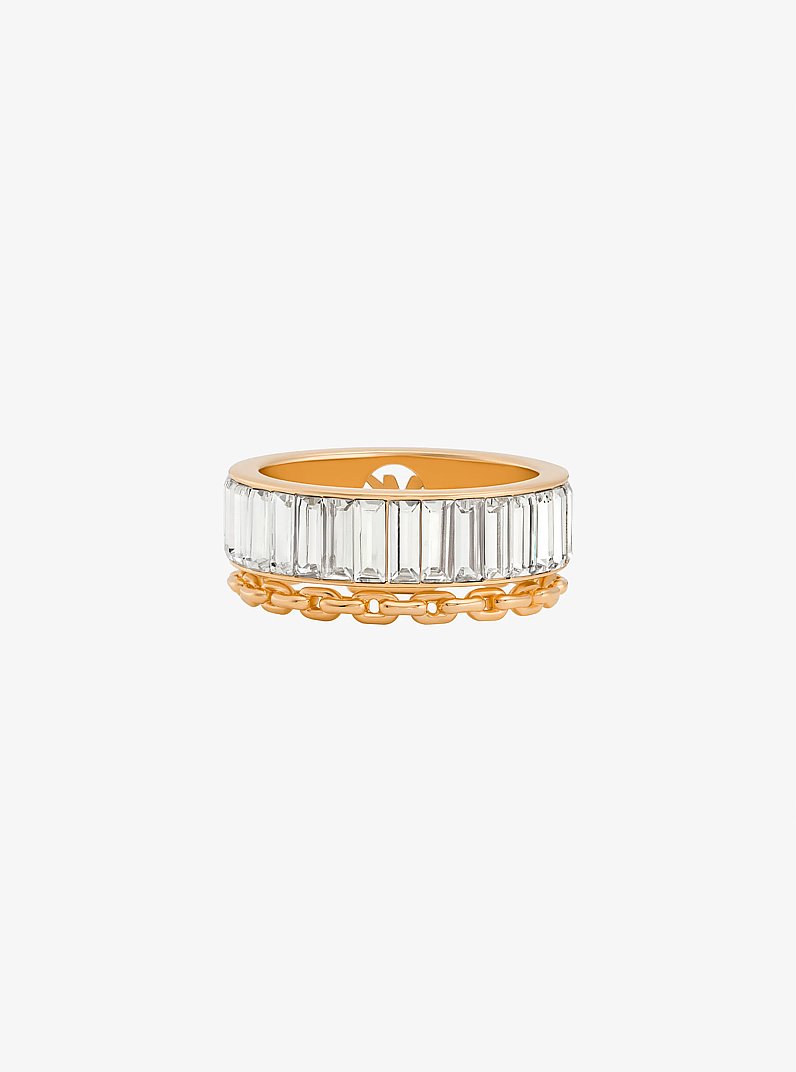 Cubic Zirconia Double Layered Ring in GOLD | Michael Kors