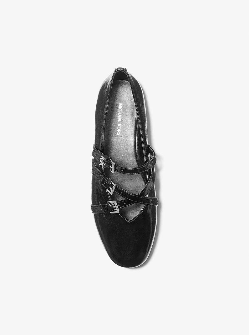 Indy Flex Leather Ballet Flat in BLACK | Michael Kors