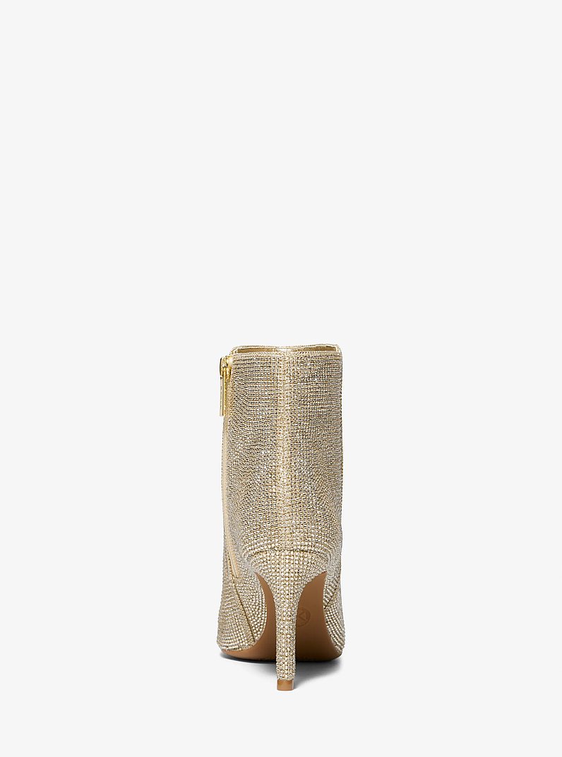 Dorothy Embellished Glitter Chain-Mesh Ankle Boot in PALE GOLD | Michael Kors