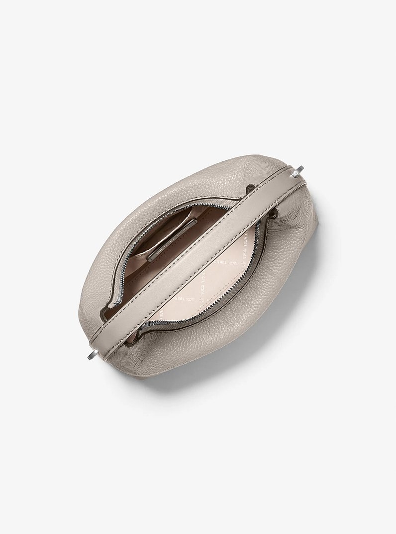 Ember Small Pebbled Leather Messenger Bag in PEARL GREY | Michael Kors