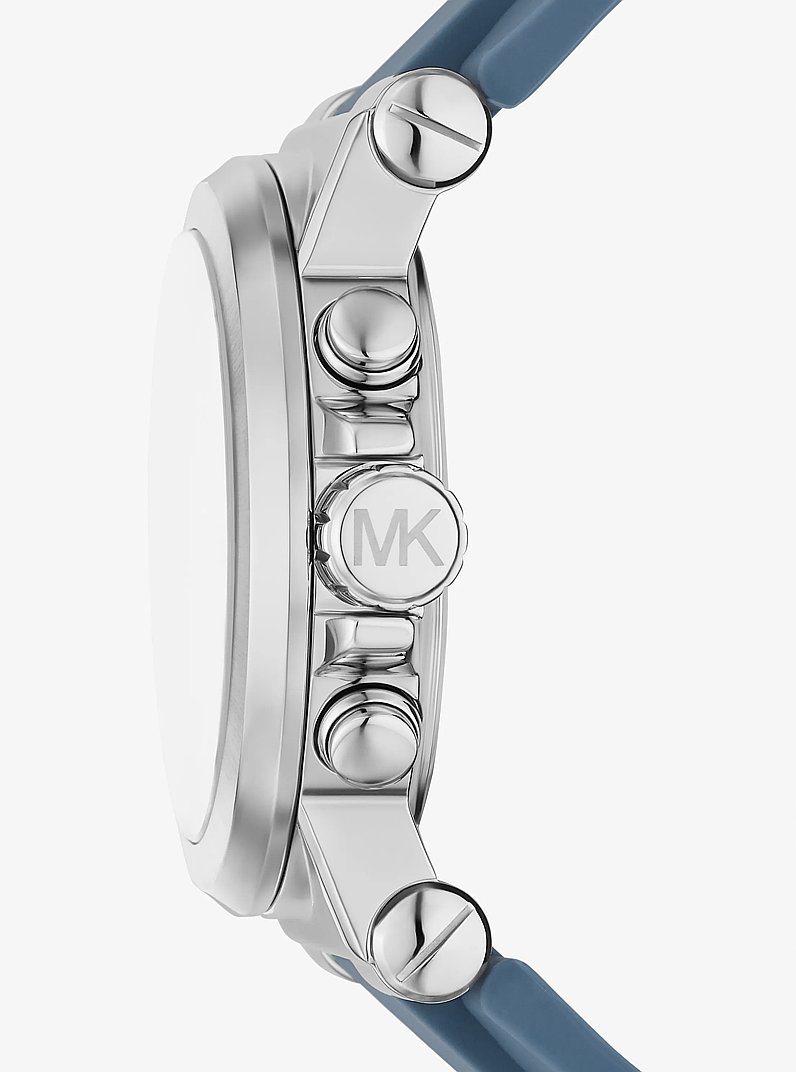 Rreloj Dylan oversize de silicona en tono plateado in DENIM | Michael Kors