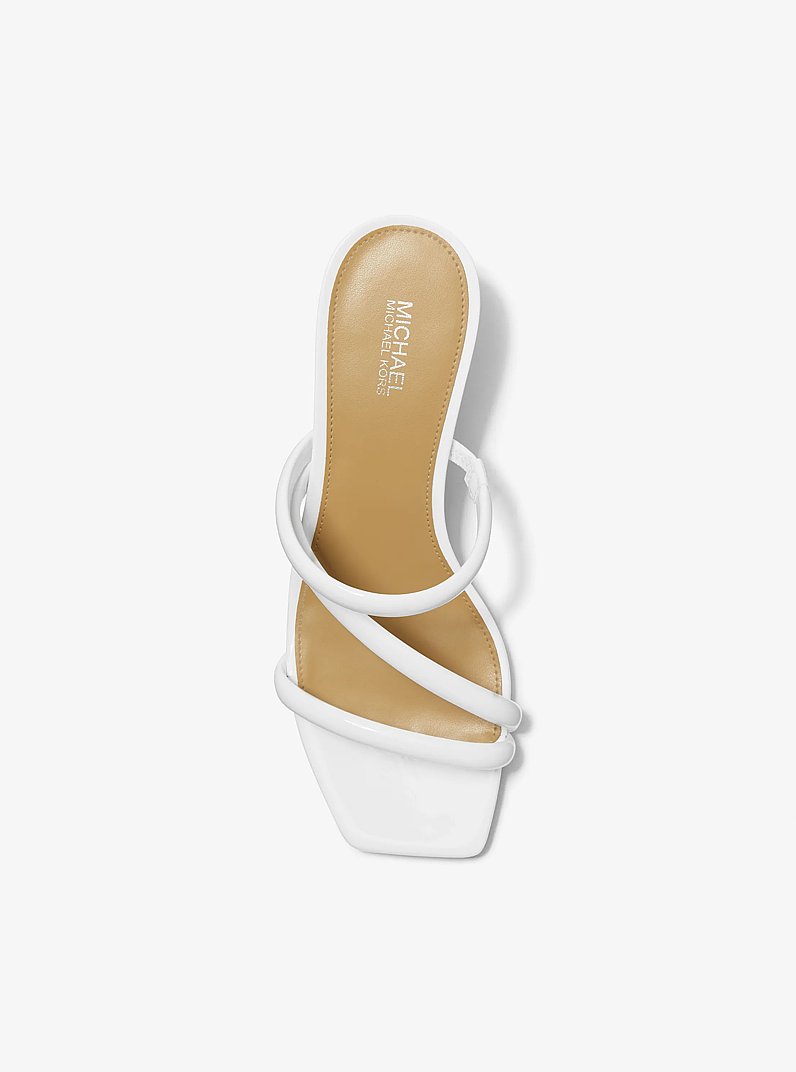 Celia Patent Kitten Sandal in OPTIC WHITE | Michael Kors