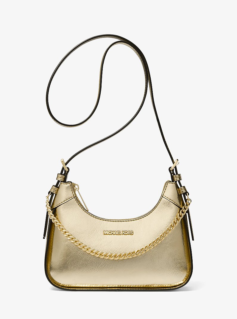 Wilma Small Metallic Crossbody Bag in PALE GOLD | Michael Kors