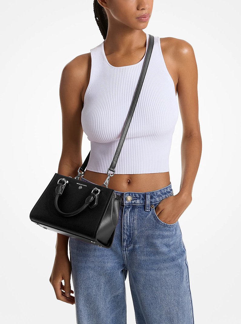 Marilyn Small Saffiano Leather Crossbody Bag in BLACK | Michael Kors
