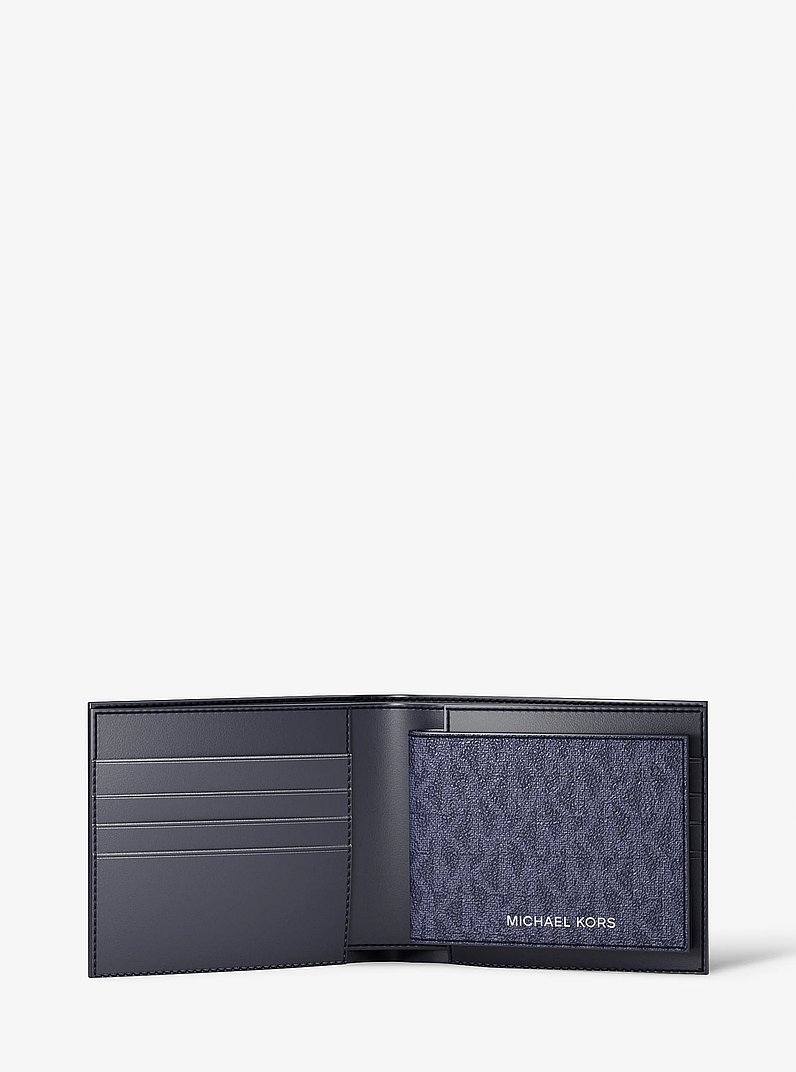 Harrison Logo Billfold Wallet With Passcase in DRESS BLUES | Michael Kors