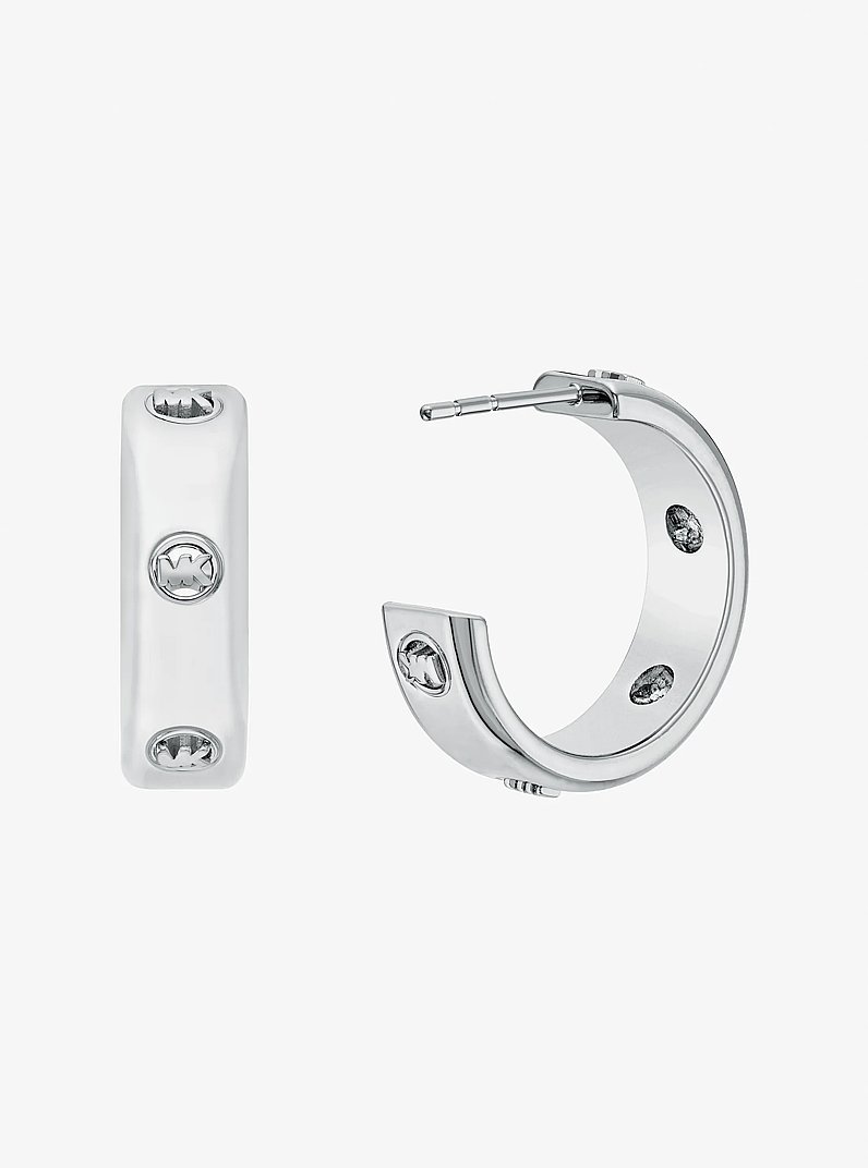 Orecchini Huggie con logo in ARGENTO | Michael Kors