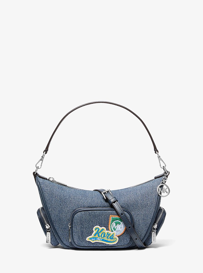 Merritt Small Embellished Denim Convertible Crossbody Bag in WASHED DENIM | Michael Kors