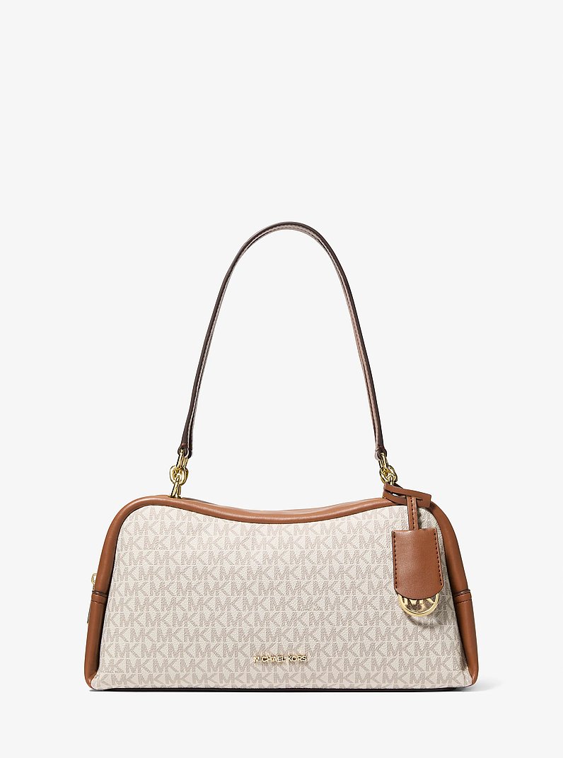 Cecily Medium Signature Logo Shoulder Bag in VANILLA | Michael Kors