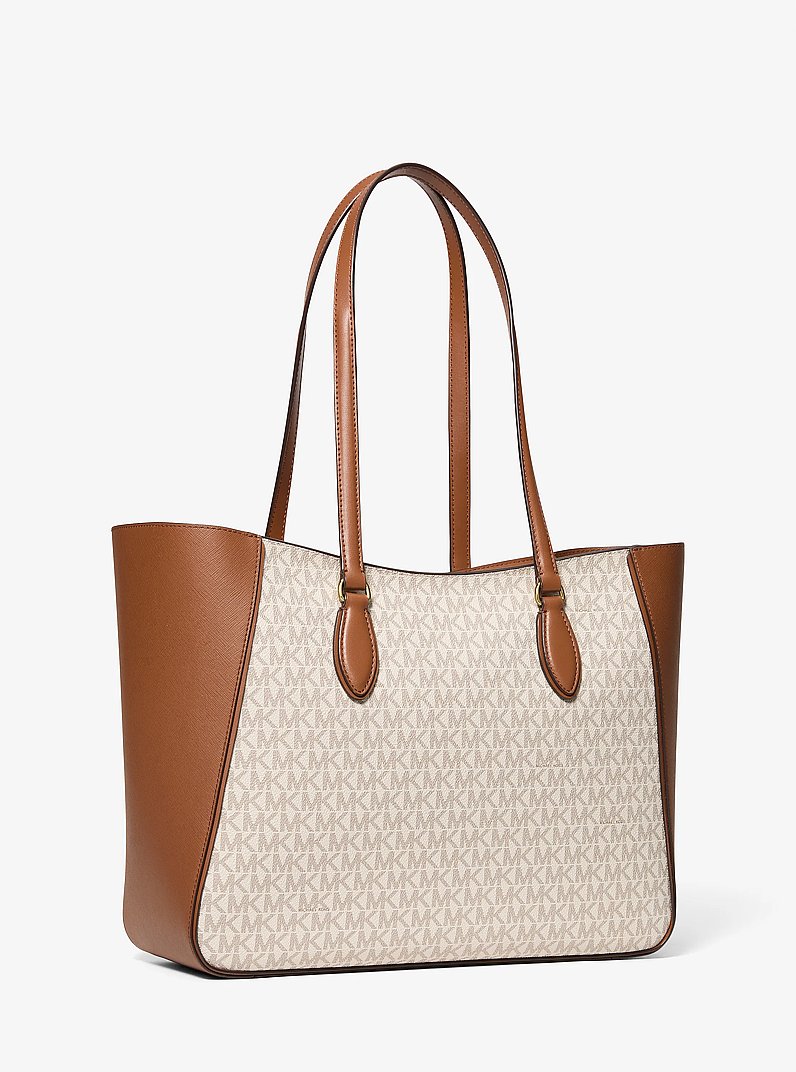 Jet Set Travel Large Signature Logo 3-in-1 Tote Bag in VANILLA | Michael Kors