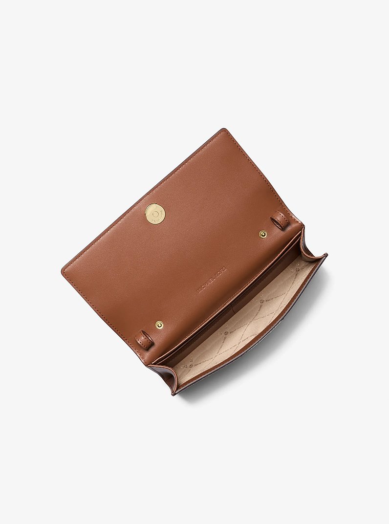 Carson Large Signature Logo Convertible Crossbody Bag in BROWN | Michael Kors