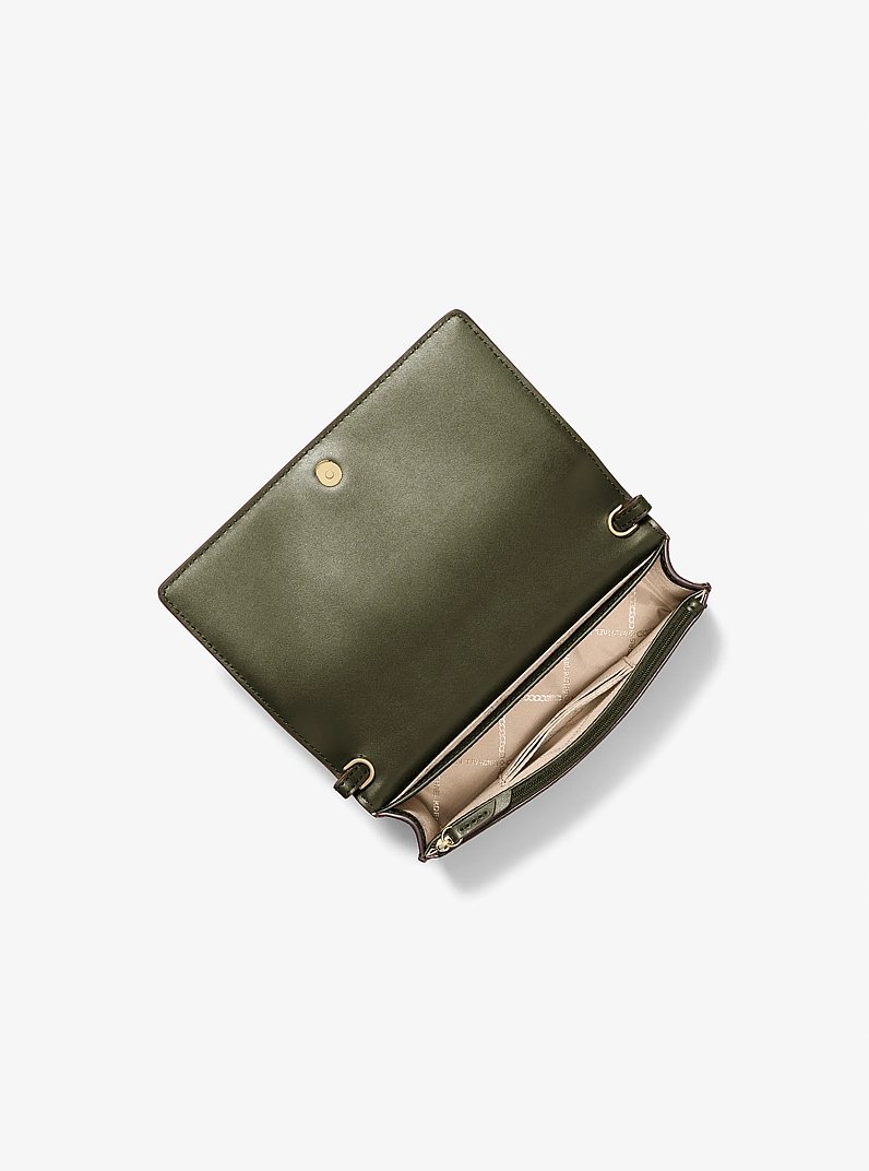 Jet Set Medium Pebbled Leather Crossbody Bag in IVY | Michael Kors