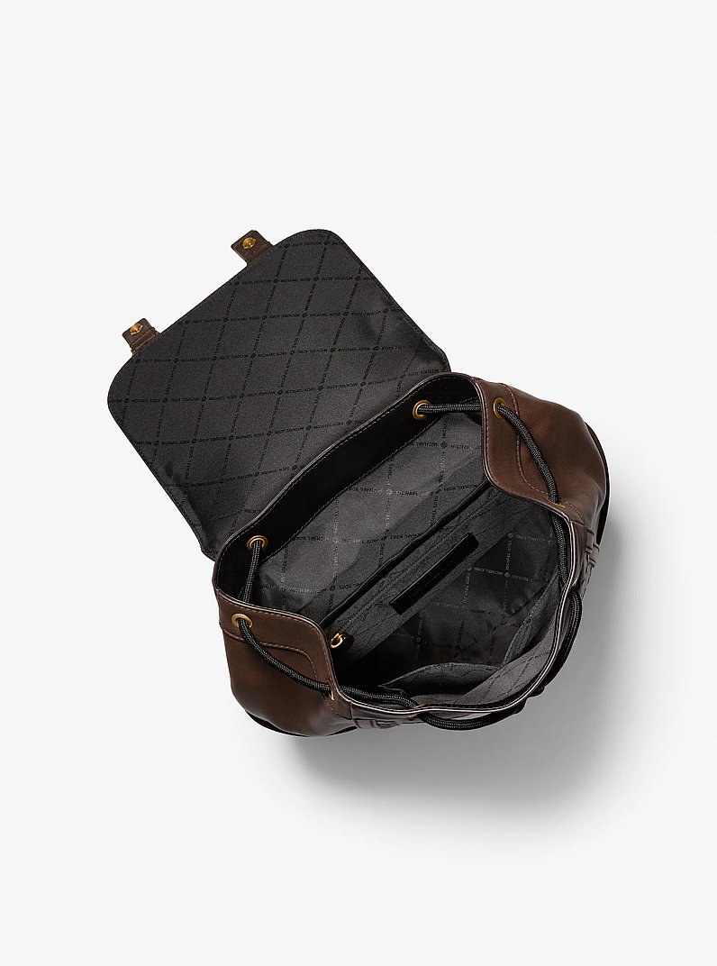 Rucksack Colby Medium aus poliertem Leder mit Logopr&auml;gung in SCHOKOLADE | Michael Kors