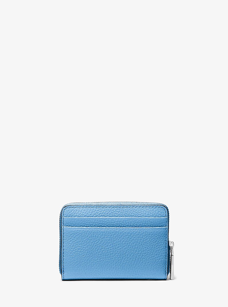 Jet Set Small Pebbled Leather Zip-Around Card Case in STH PACIFIC | Michael Kors